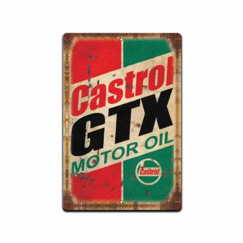 Papan Tanda Timah Retro Rustic - Castrol Oil Gtx ulasan dan harga